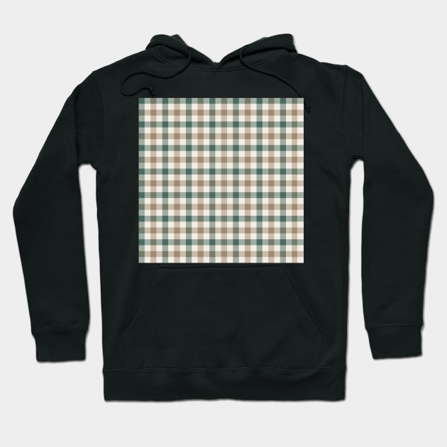 Classic gingham check in taupe and forest green Hoodie by FrancesPoff